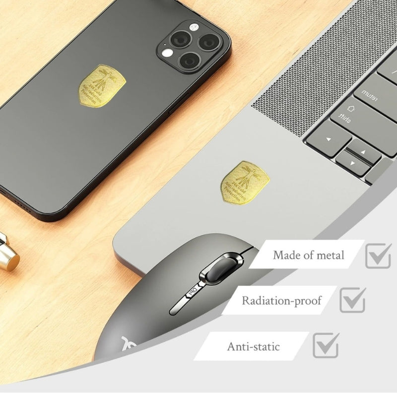 Proele™ Scudo Gold - Protezione Anti Radiazioni EMF (Electro Magnetic Fields)  🤎Cellulari e Telefoni Cordless, PC e Laptop, Router Wifi, Microonde