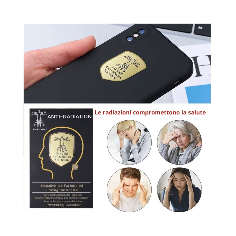Proele™ Scudo Gold - Protezione Anti Radiazioni EMF (Electro Magnetic Fields)  🤎Cellulari e Telefoni Cordless, PC e Laptop, Router Wifi, Microonde