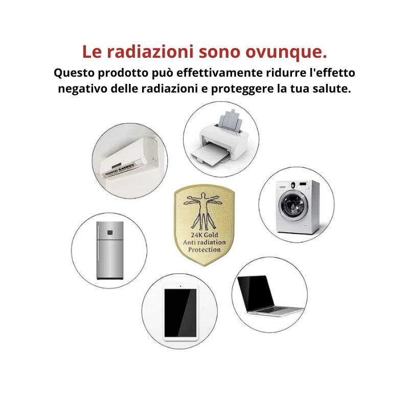 Proele™ Scudo Gold - Protezione Anti Radiazioni EMF (Electro Magnetic Fields)  🤎Cellulari e Telefoni Cordless, PC e Laptop, Router Wifi, Microonde